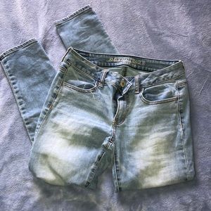 Light wash skinny jeans!